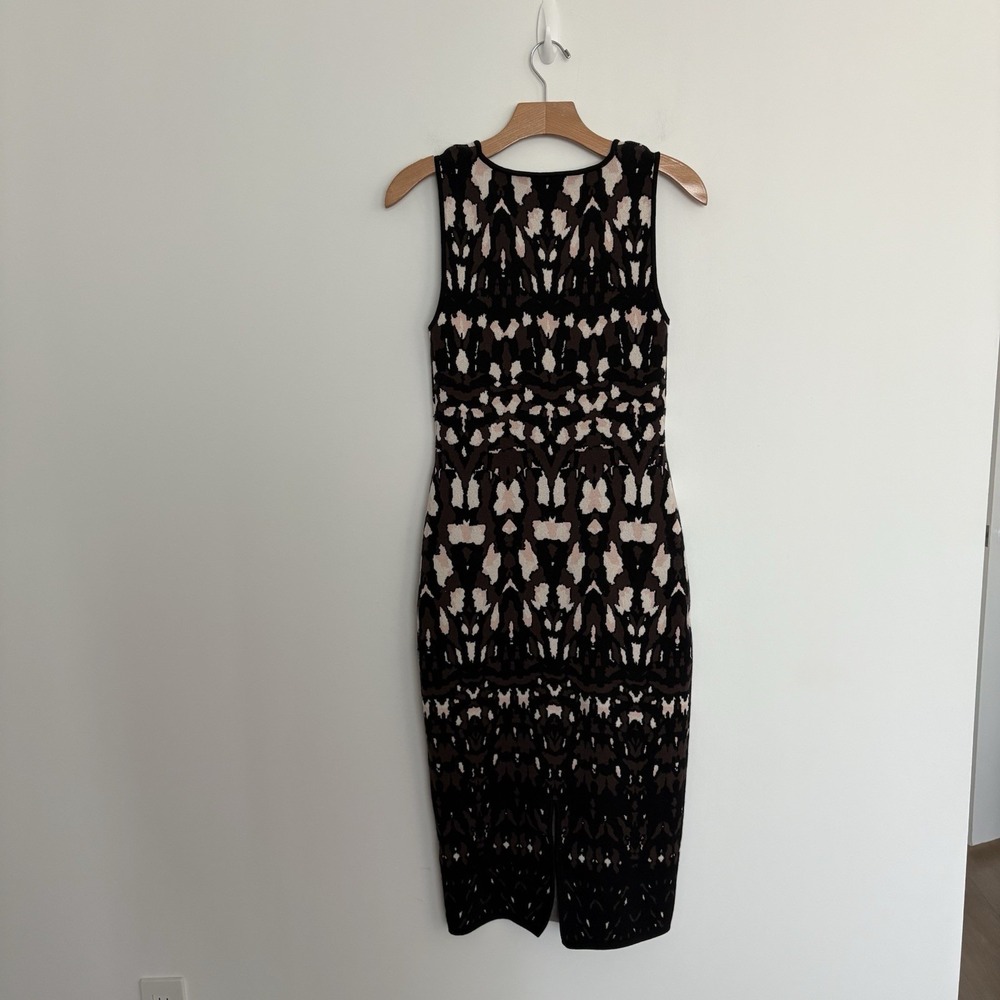 Express Womens Sweater Dress Body Contour Small Brown Black Cream Pink Stretchy - Picture 6 of 15